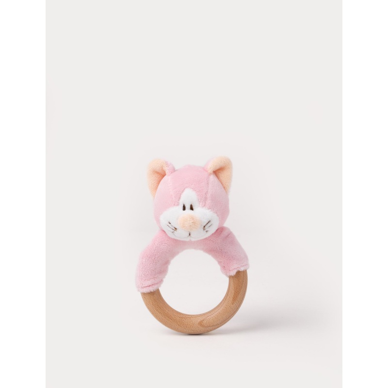 Diinglisar, Rattle with Wooden Ring, Cat