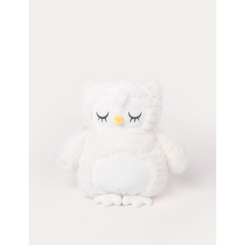 Heatable Stuffed Animal, Owl with Wavy Fur
