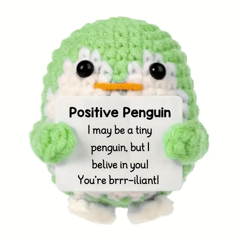 Crochet Emotional Support Green Penguin