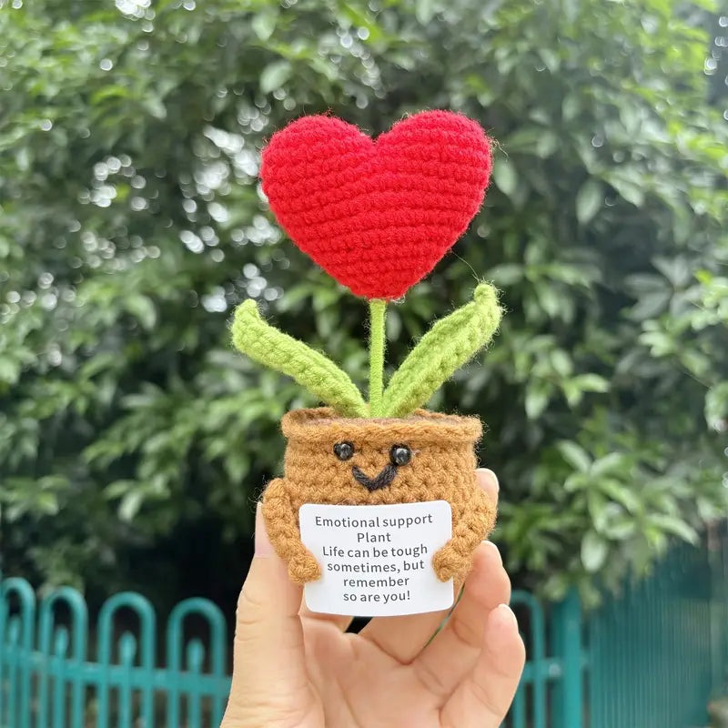 Crochet Emotional Support Heart Plant