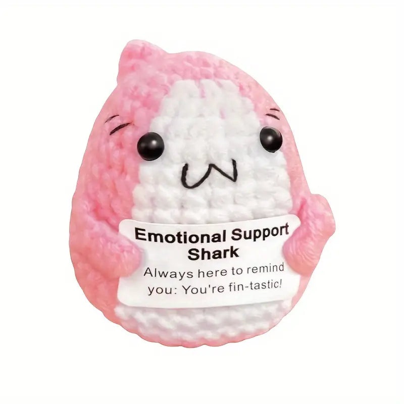 Crochet Emotional Support Pink Shark