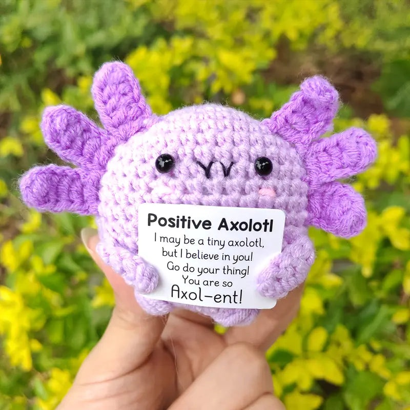 Crochet Emotional Support Purple Axolotl