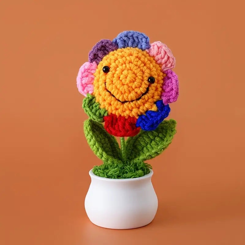 Crochet Emotional Support Sunflower Rainbow