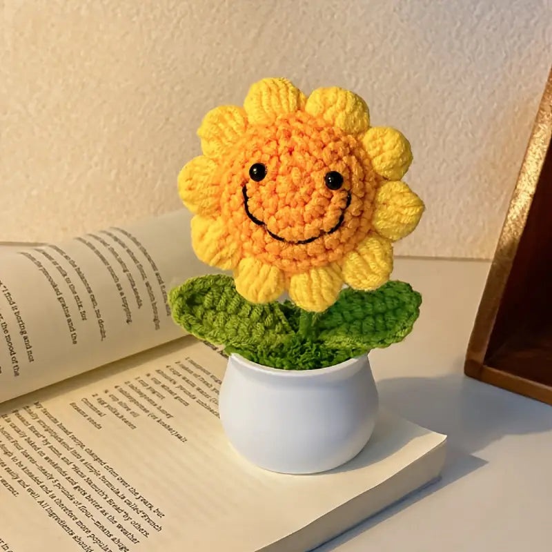 Crochet Sunflower in Pot