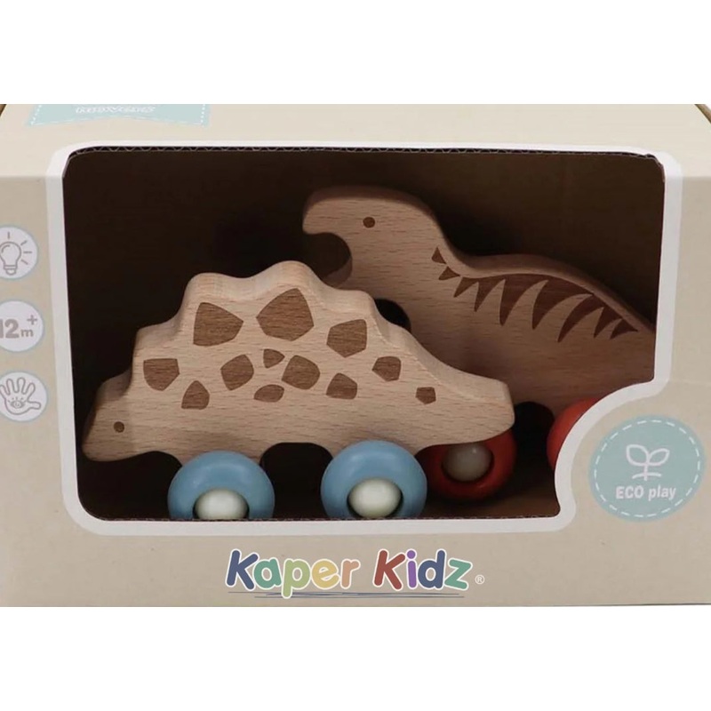WOODEN ECOWHEELS DINO MOVERS A
