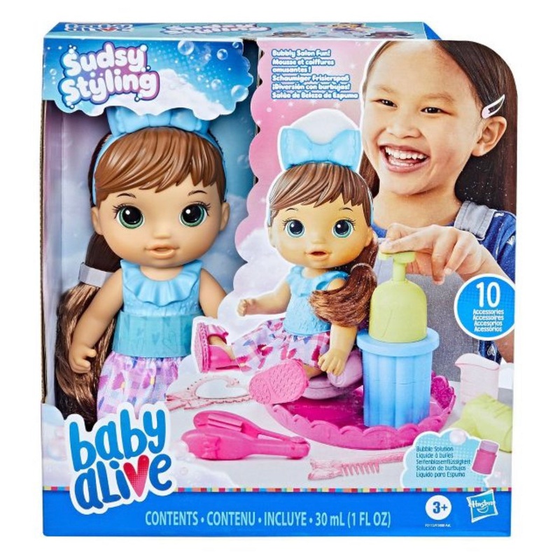 Ba Baby Alive Sudsy Styling Brown Baby