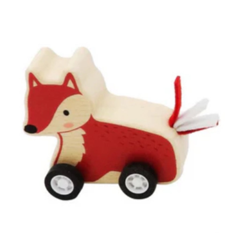 WOODEN PULL BACK JUNGLE ANIMAL