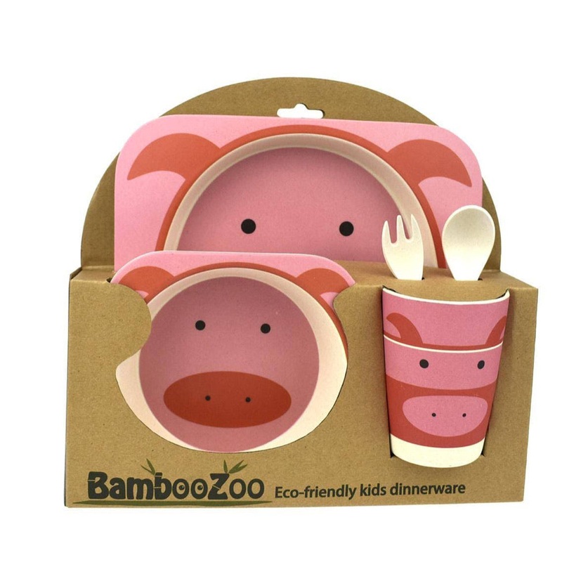 BAMBOOZOO DINNERWARE 5PCS PIG