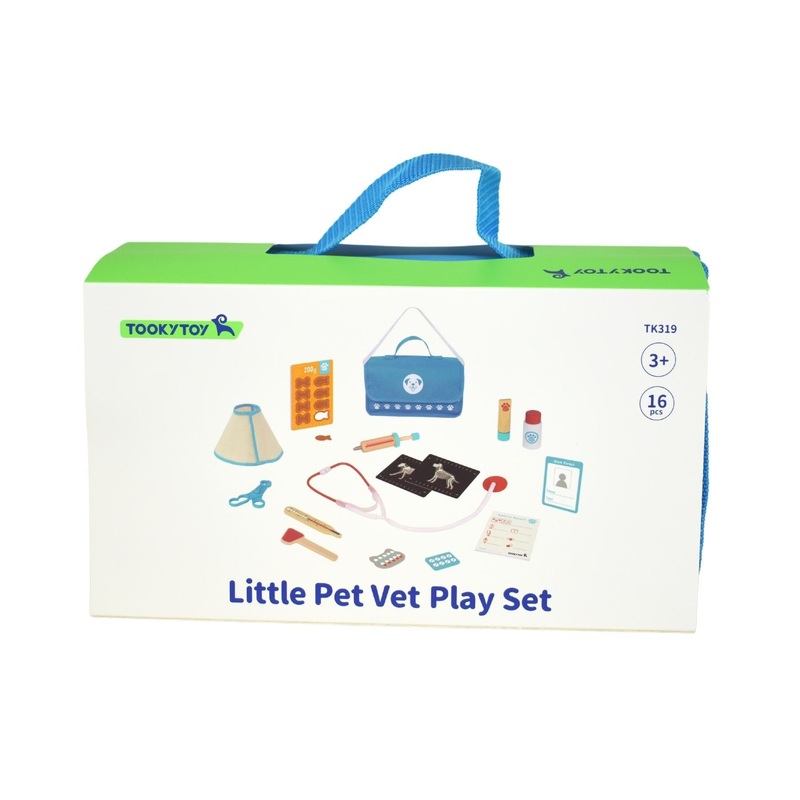 Wooden Little Pet Vet Set In Carry Bag