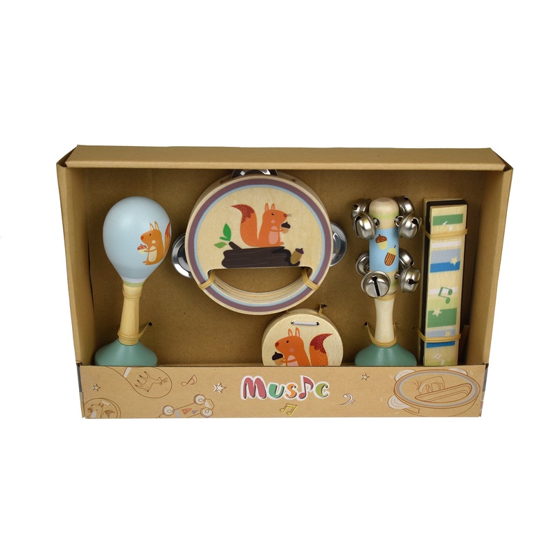 Wooden 5Pc Musical Set Squirrel