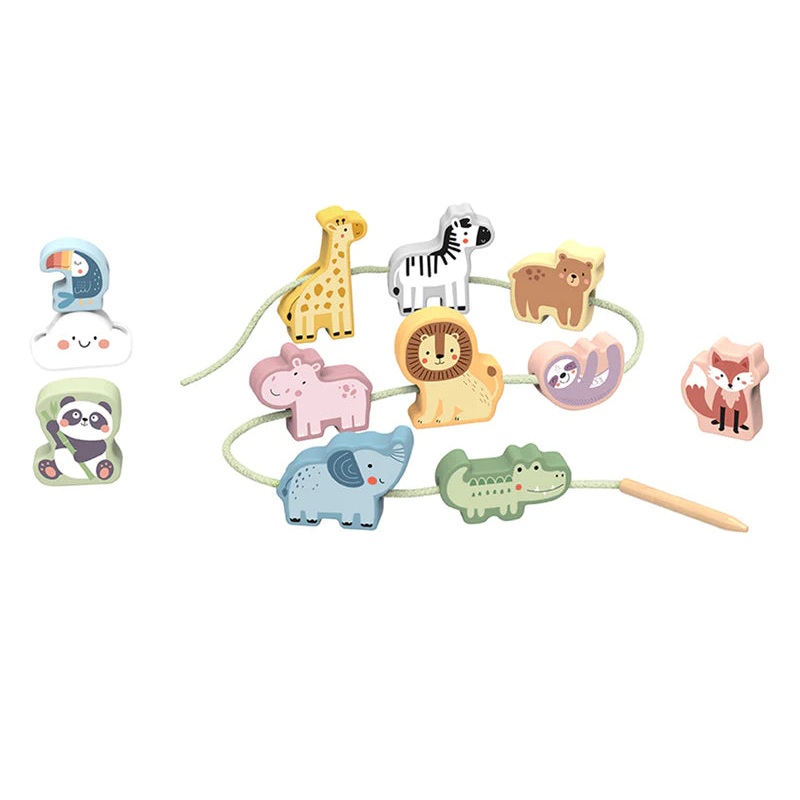 Wooden Forest Friends Lacing Blocks Anim