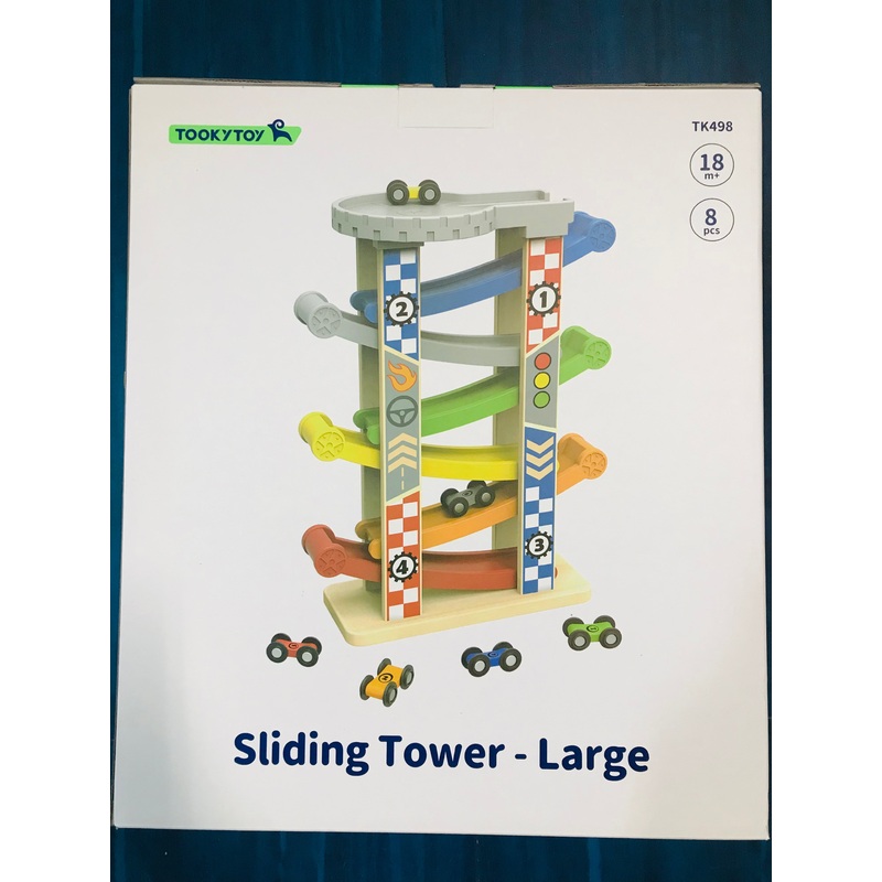 Wooden Sliding Tower Car Run Large