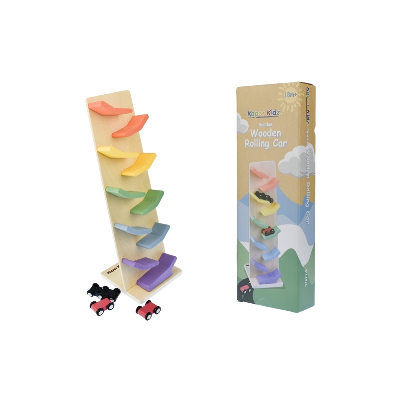 Wooden Rolling Car Sundae Colors