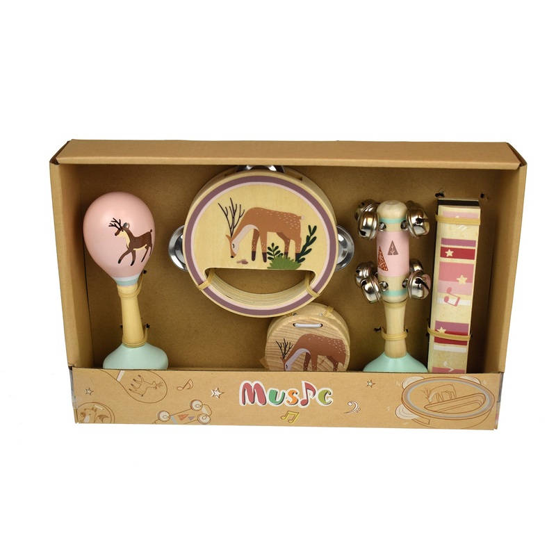 Wooden 5Pc Musical Set Deer