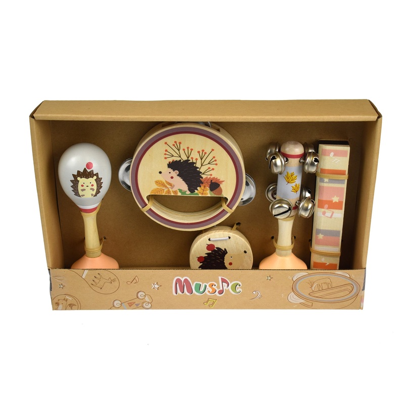 Wooden 5Pc Musical Set Hedgehog