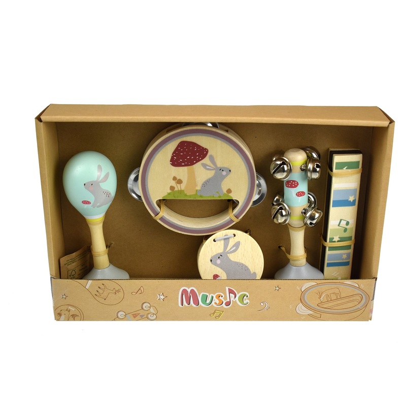 Wooden 5Pc Musical Set Rabbit