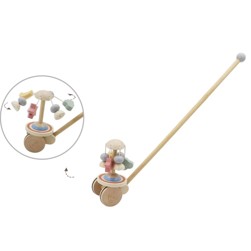 WOODEN CALM & BREEZY PUSH ALONG CAROUSEL