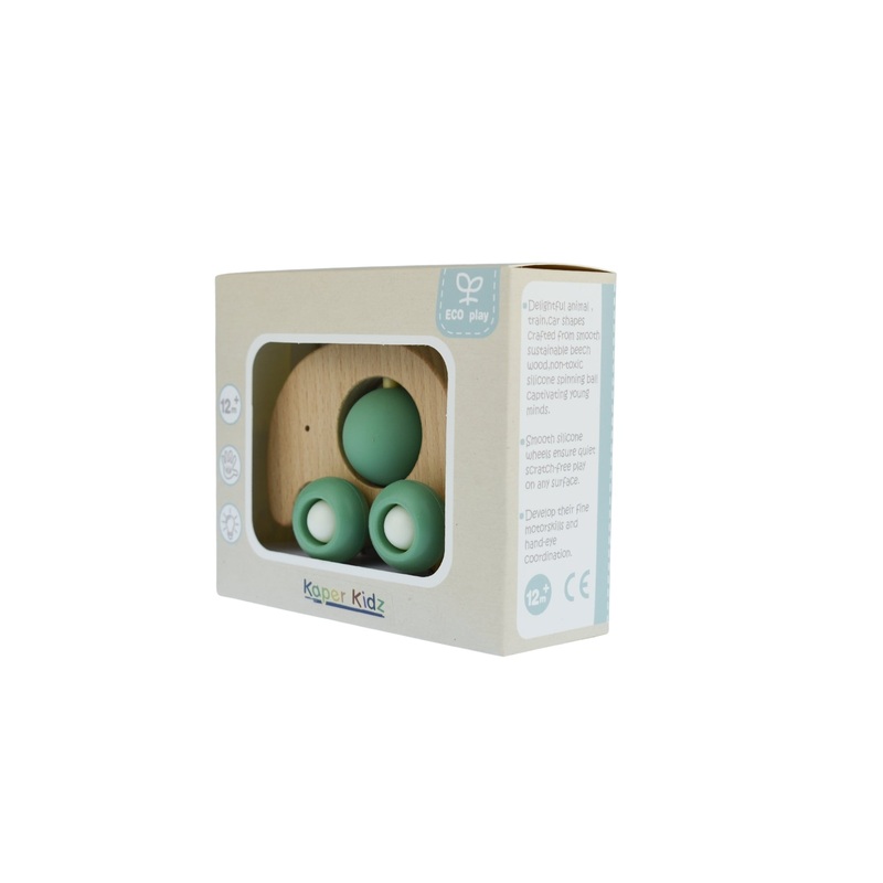 WOOD ECO SPIN ELEPHANT GREEN