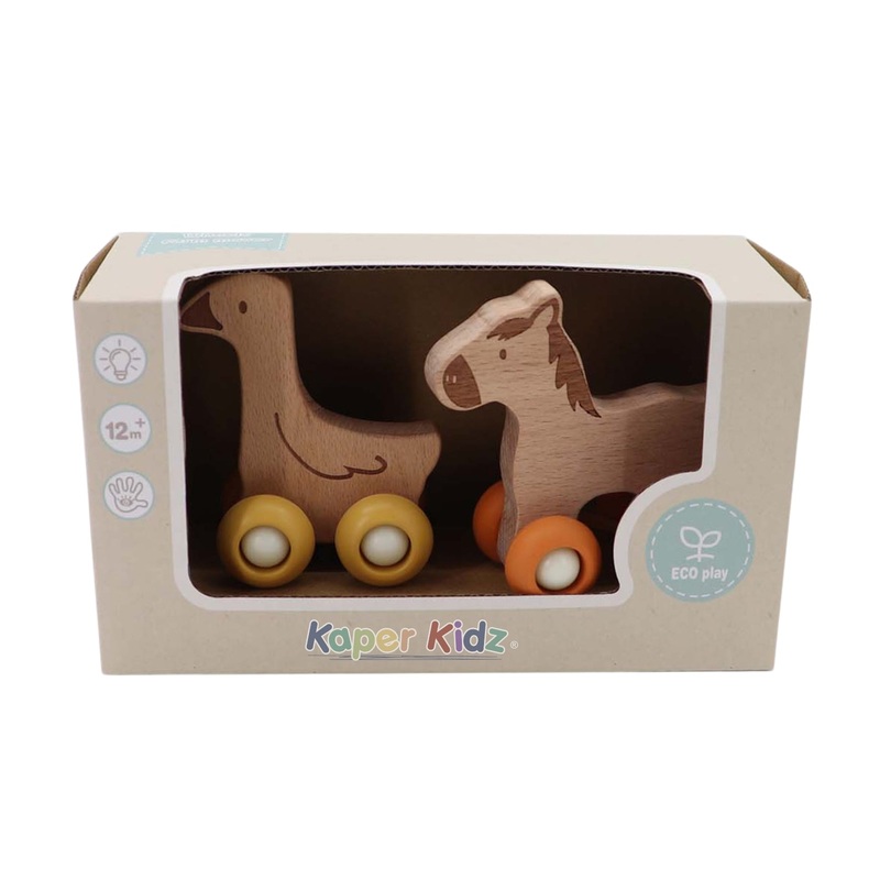 WOOD ECO WHEELS FARM MOVER DUCK/HORSE