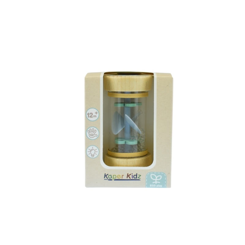 WOOD ECO WHIRLIE RATTLE BLUE