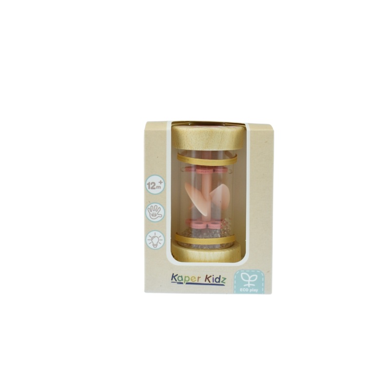 WOOD ECO WHIRLIE RATTLE PINK