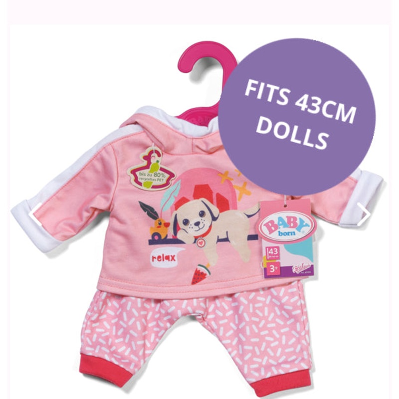 BABY BORN JOGGING SUIT PINK 43CM