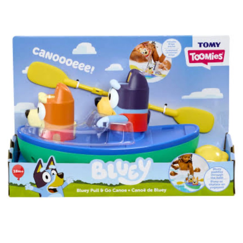 BLUEY PADDLING CANOE