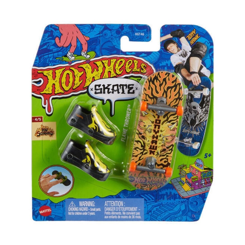 Hot Wheels Skate Fingerboard Tony Hawk Flame Thrower