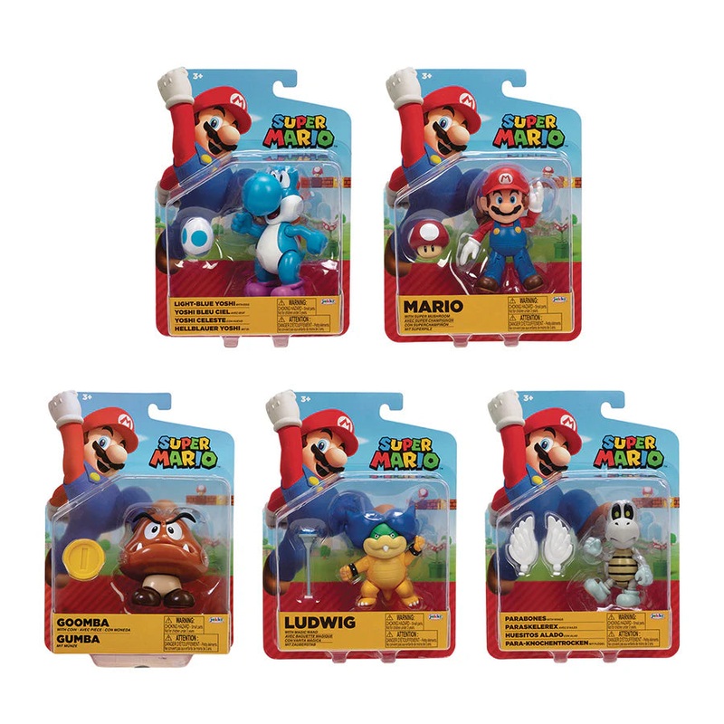 Super Mario 4" Figure Wave Assorted