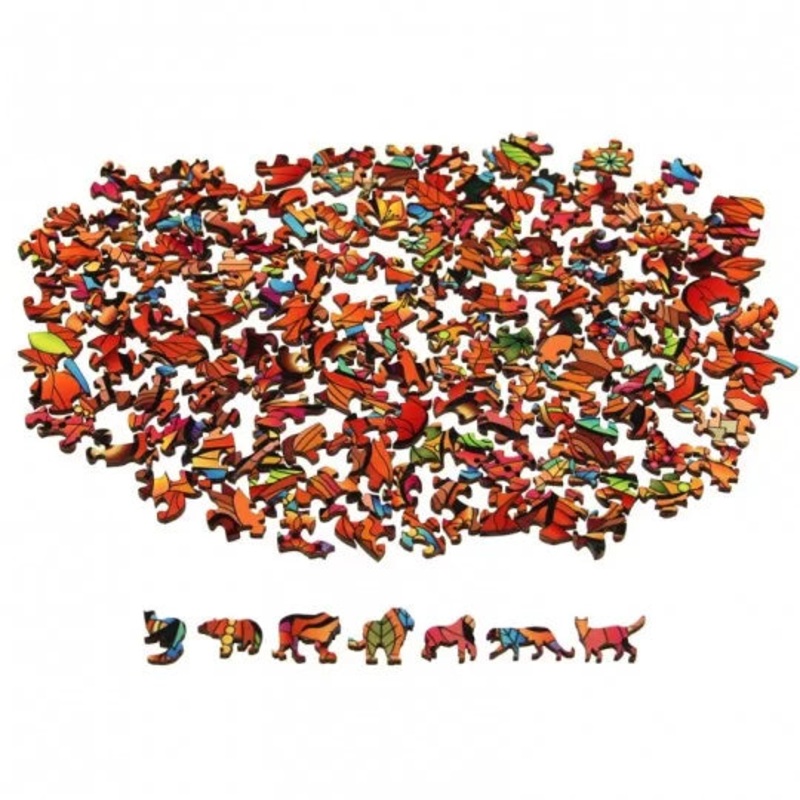 Rainbow Wood Puzzle Tiger