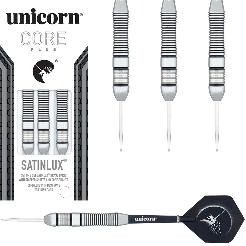 Unicorn Core Plus Brass Satinlux Steel Tip Darts 22g