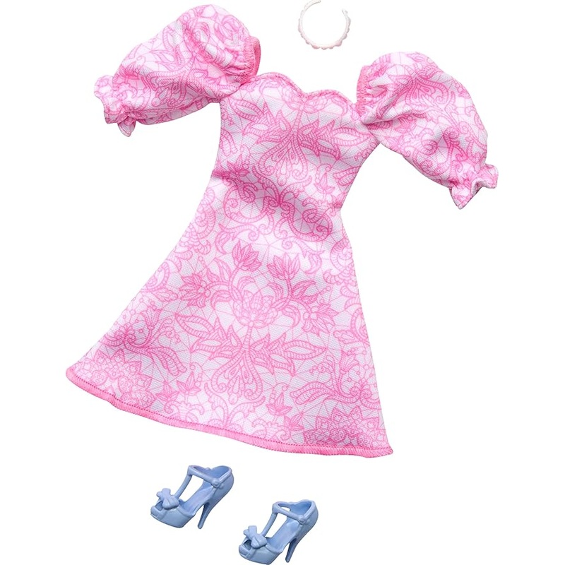 Barbie Fashion Pink White Dress