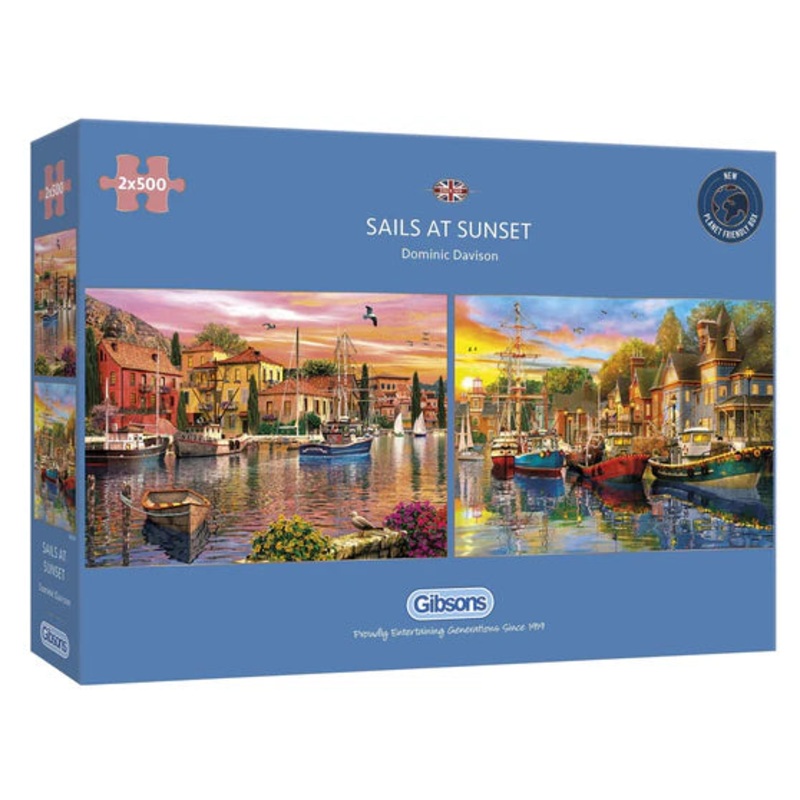 Gibsons - Sails at Sunset 2x500 Pc Jigsaw Puzzle