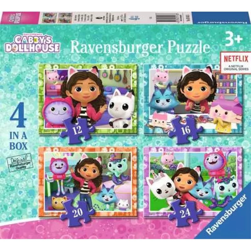 Ravensburger Gabbys Dollhouse 4 in a Box Jigsaw Puzzle