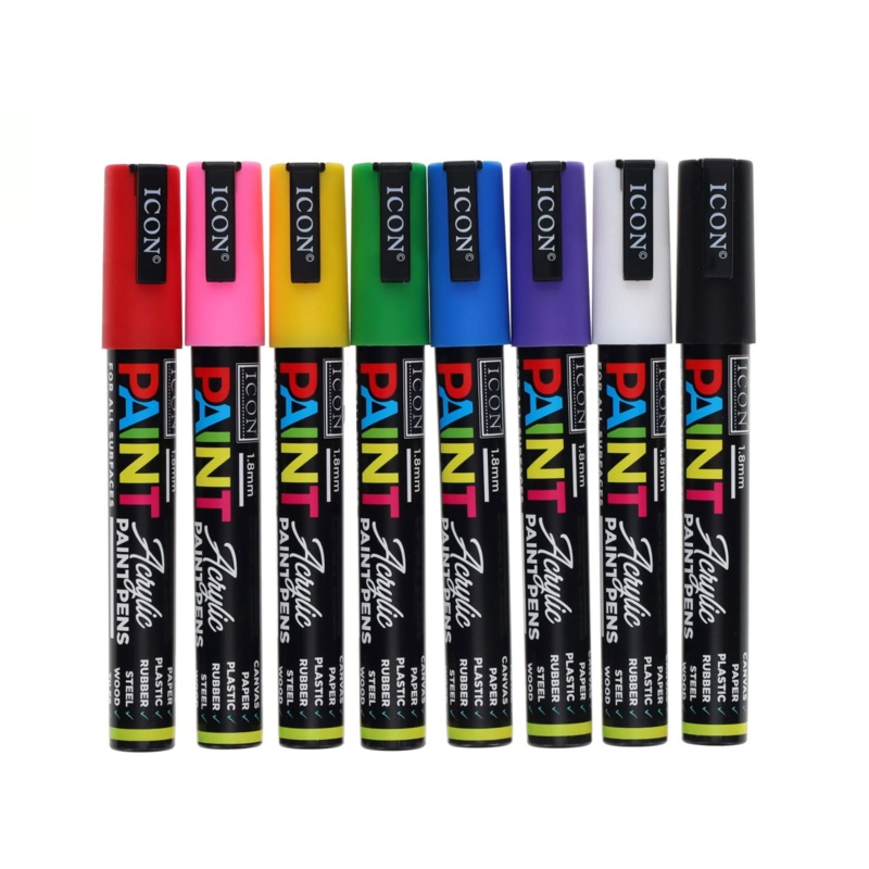 Icon Acrylic Paint Pens 8 Pack