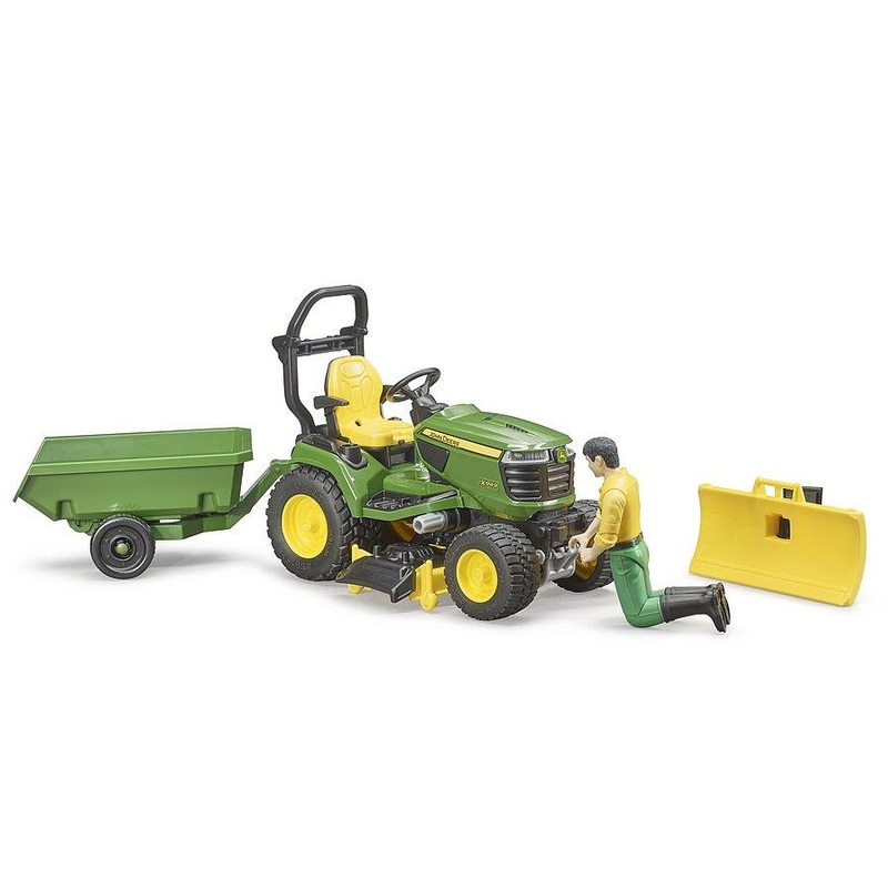 John Deere Mower With Trailer And Man