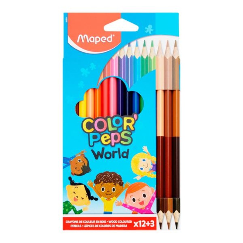 Maped Color'peps Pkt.12 Colouring Pencils and 3 Duo Skin Tones