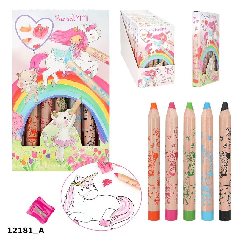 Princess Mimi Colouring Pencils and Sharpener