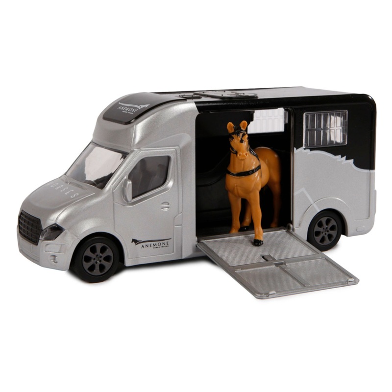 Kids Globe Die-cast Horse Truck with Light and Sound Grey