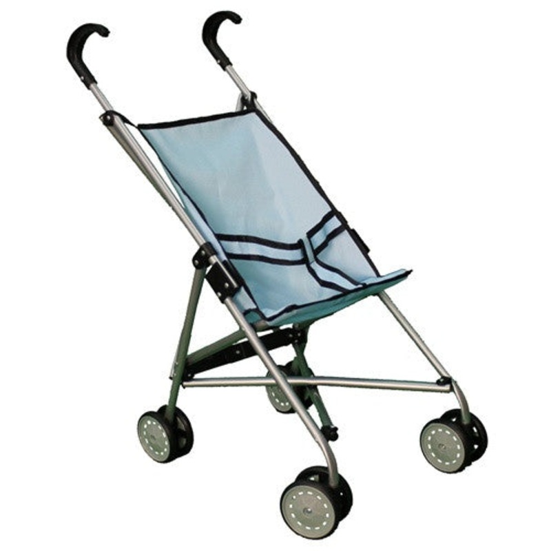 Blue Umbrella Doll Stroller with Swiveling Wheels - 9302B