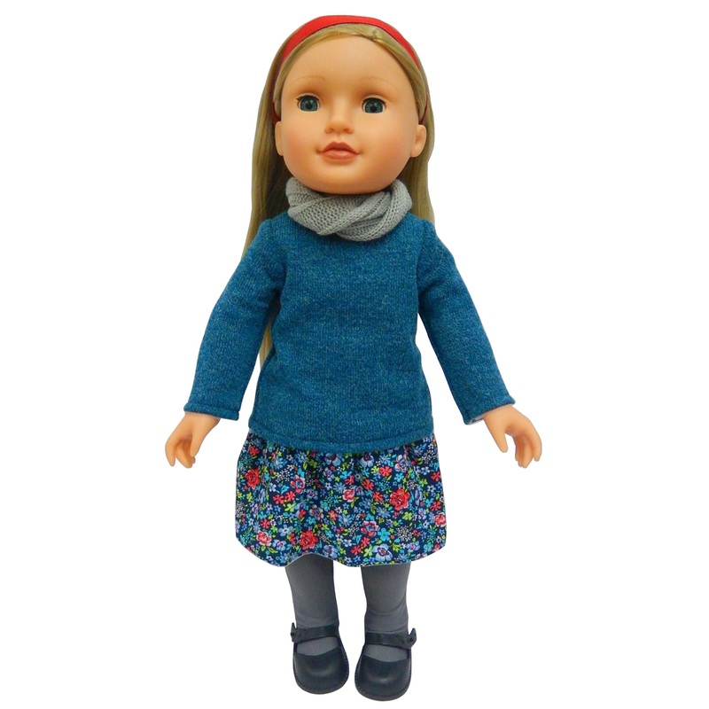 Beverly Hills 18" Doll, Blonde Hair and Dressed in a Blue Outfit