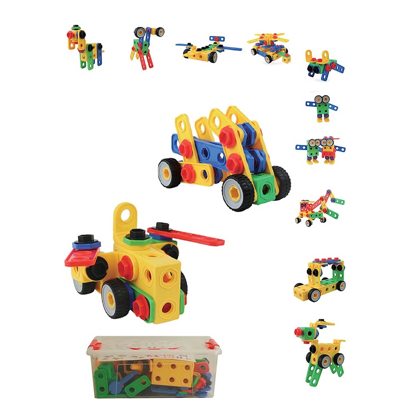 Build & Imagine Creative Builder Blocks 87 Piece Set In A Storage Container