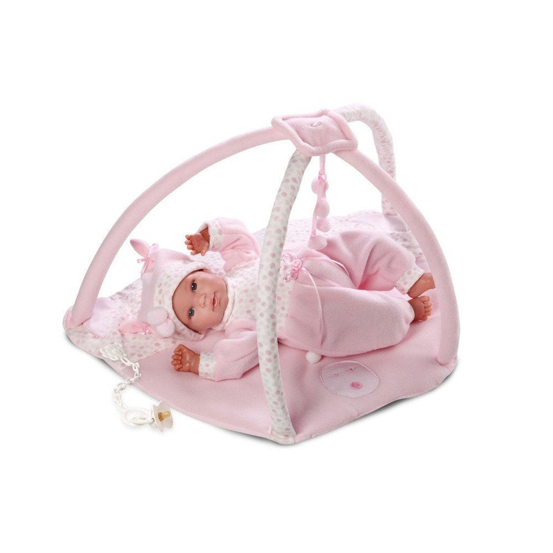 Infant Baby Girl with Play Mat Gymini 16'' Crying Doll with Pacifier