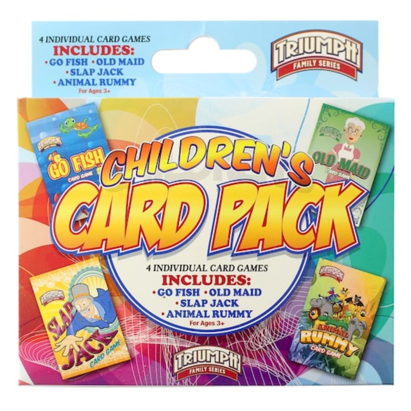 4 Pack Card Games - Go Fish, Old Maid,Slap Jack, Animal Rummy
