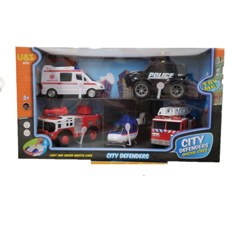 Set of 5 Emergency Vehicles With Lights N Sirens