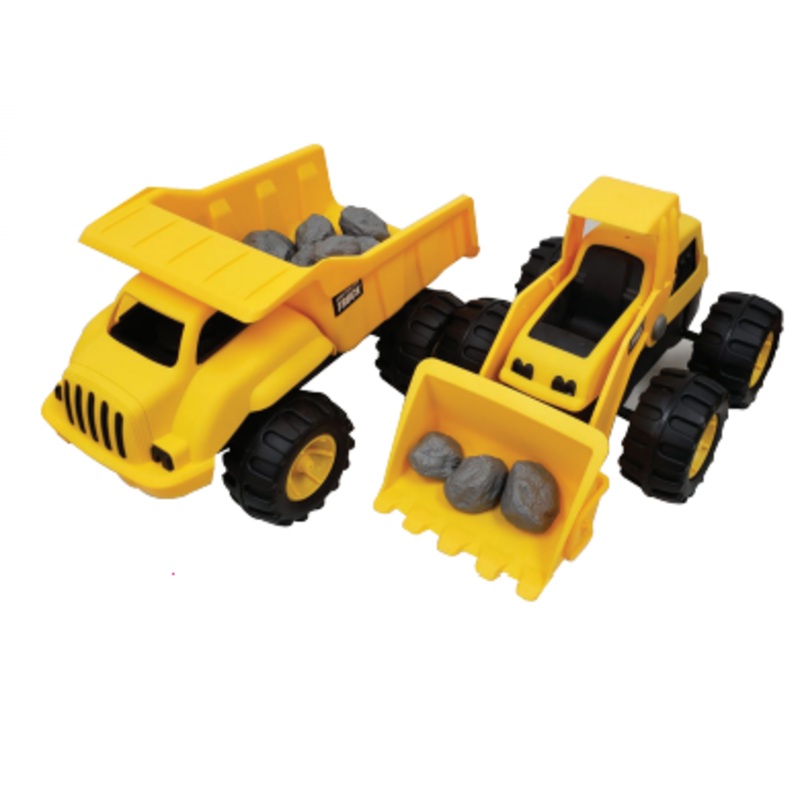 Set of Big Dump Truck and Tractor with 20 Stones