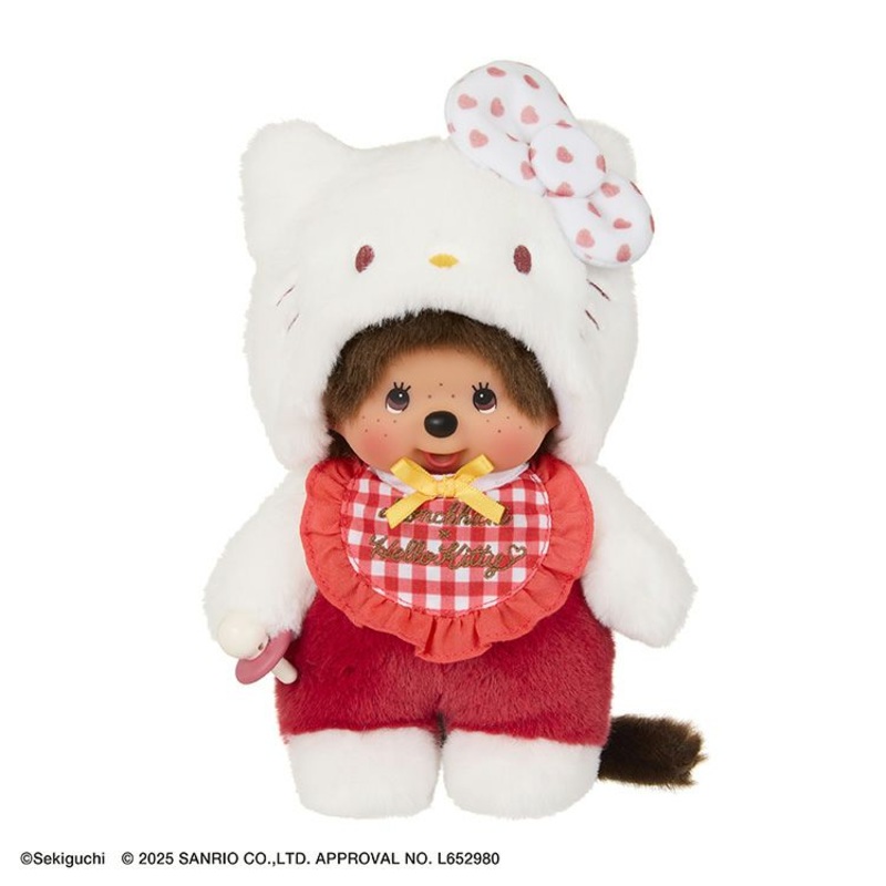 Monchhichi Sekiguchi | Monchhichi x Hello Kitty Gingham Check Plush toy S