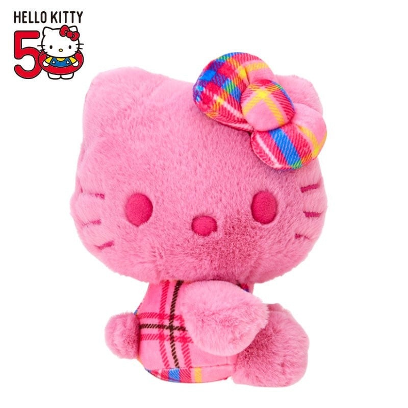 Sanrio | Hello Kitty 50th Anniversary | Hello Kitty 24 Colors Collective Plush Toy Pink Tartan