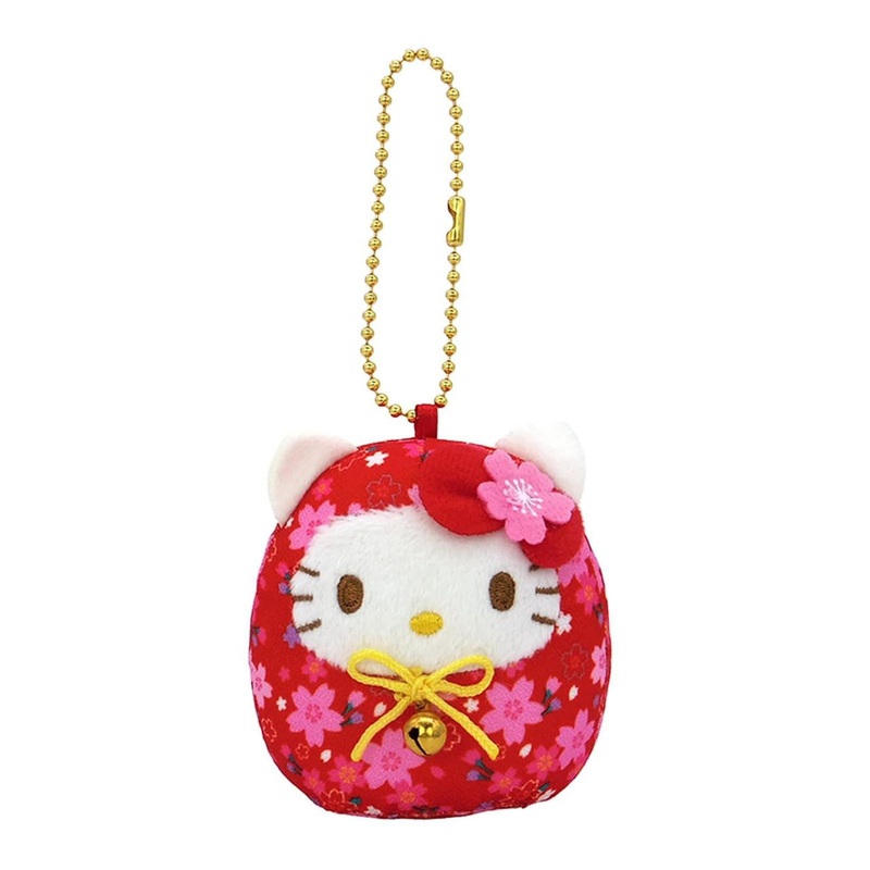 Sanrio | Sakura Daruma Plush Keychain - Hello Kitty Red