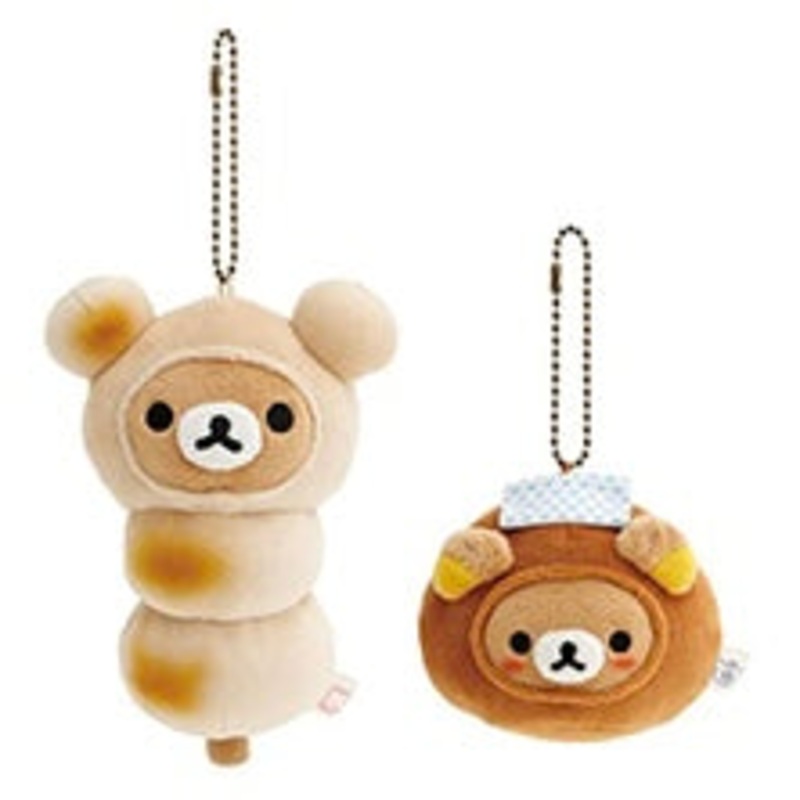 San-X | 'Rilakkuma Sbo (Tea House) Limited Edition | Rilakkuma Dango (Mochi) & Manju (Bun) Mascot Holder
